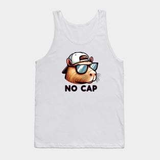 Capybara Meme Funny No Cap Pun Joke Tank Top